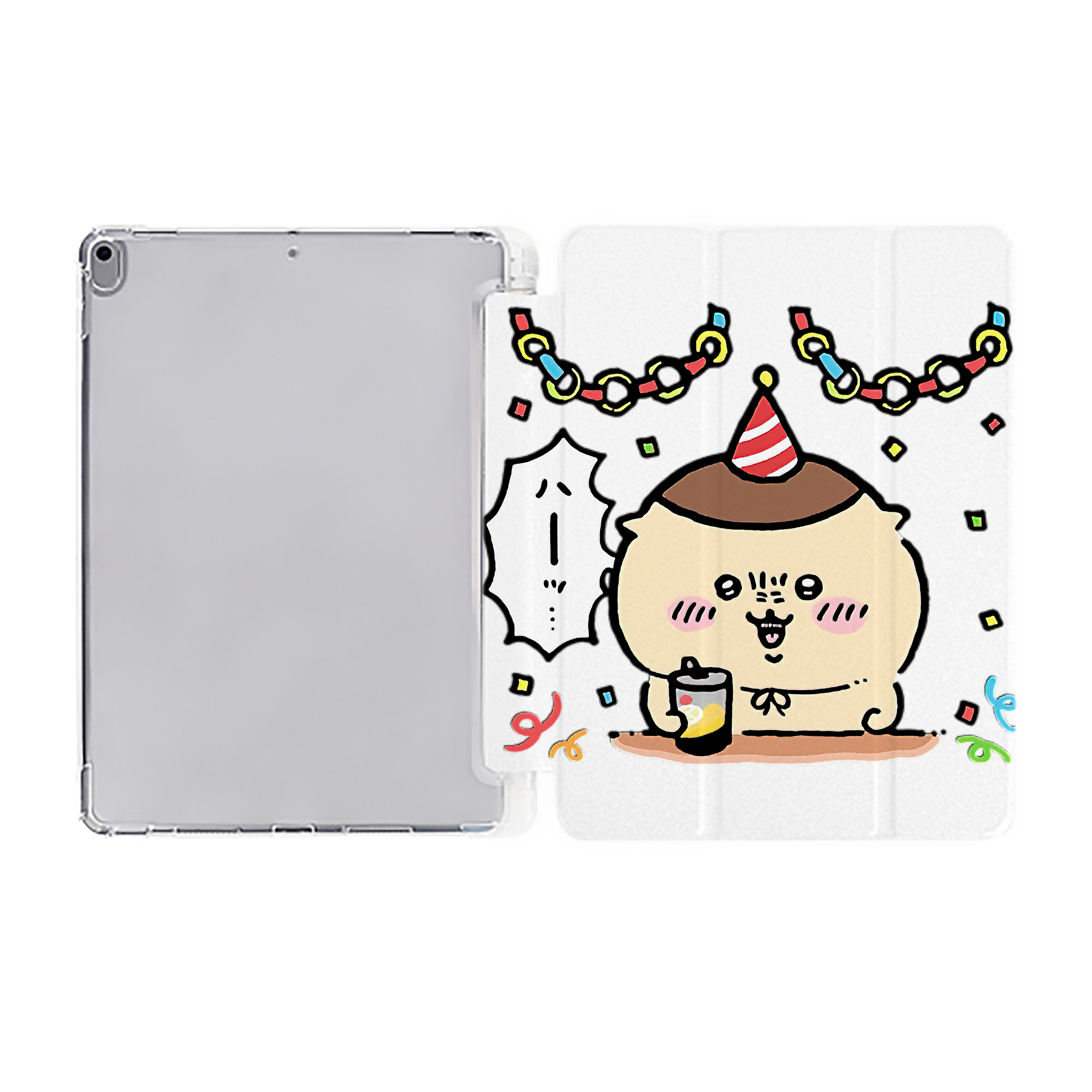 （画像用） ちいかわ くりまんじゅう Chii-kawa kuri manjū IPad ケース ペン収納付き 三つ折りスタンド PUレザー×シリコン 対応機種9.5/10.5/10.9インチ